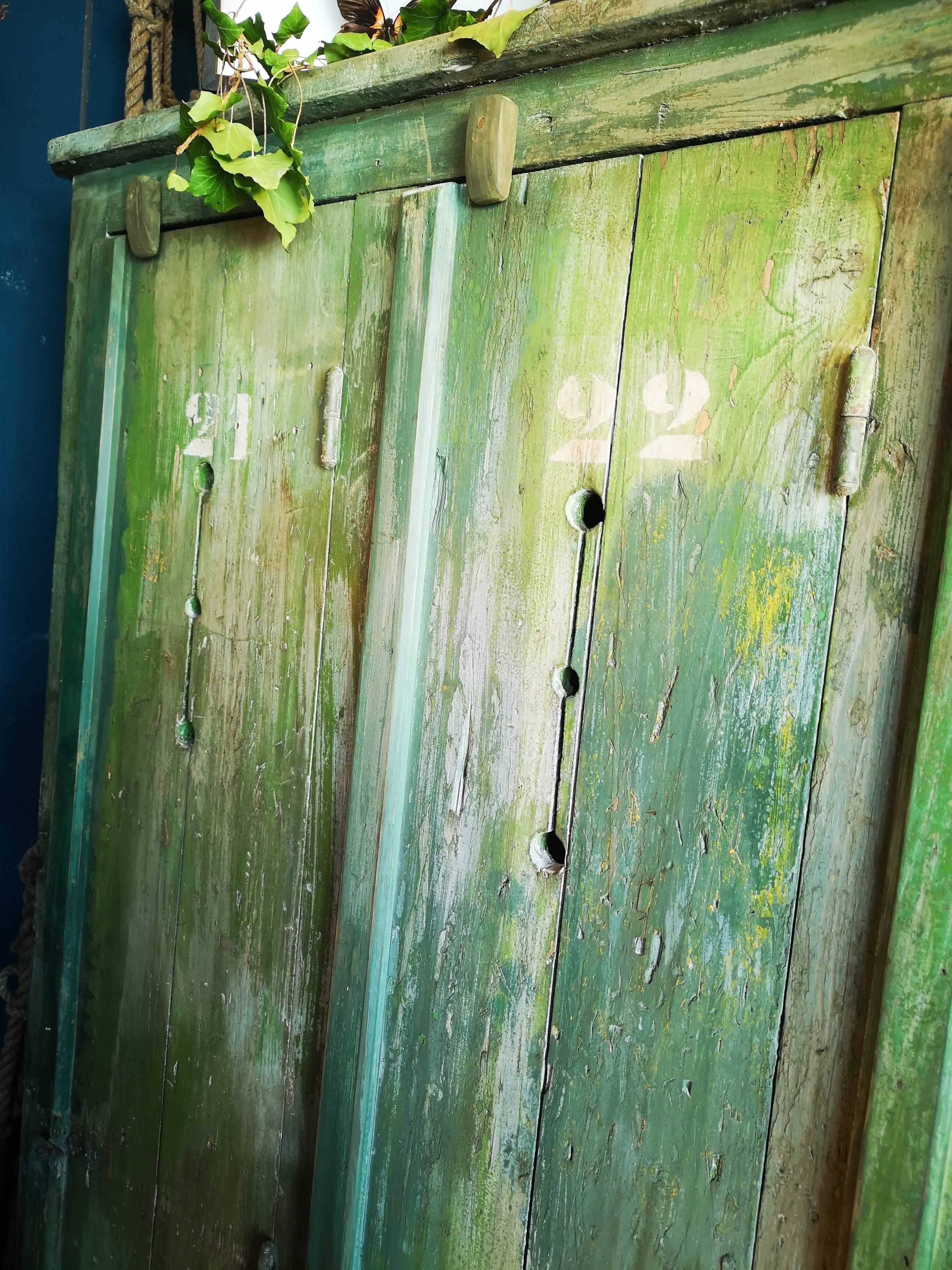 Vestiaire en bois vert