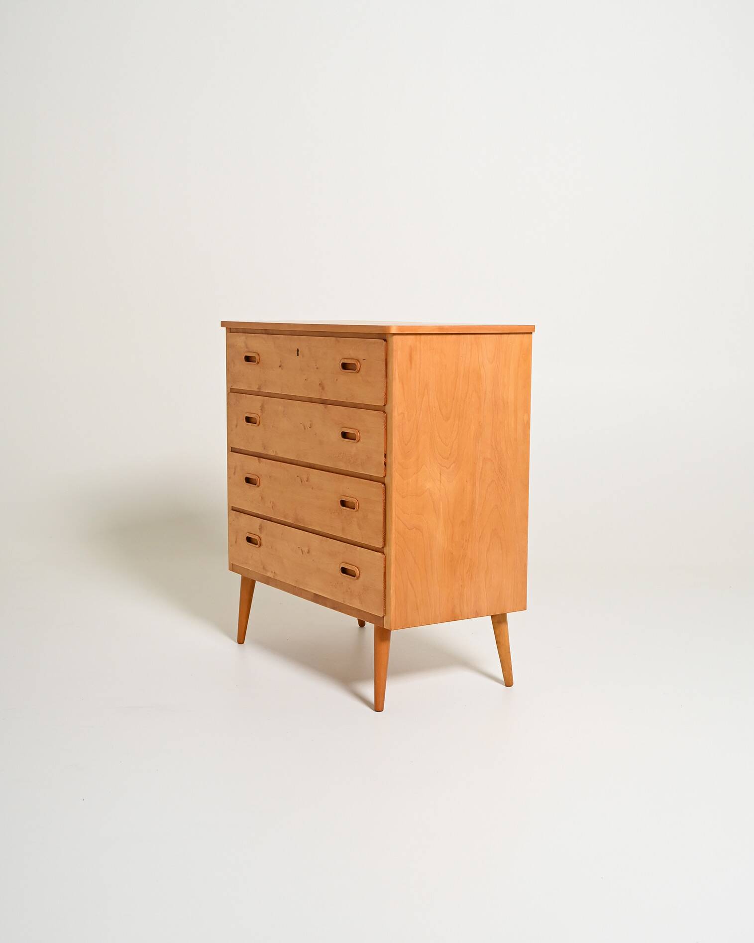 Scandinavian birch chest of drawers, 1950s–1960s