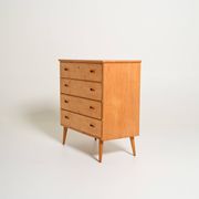 Commode en bouleau scandinave, années 1950-1960