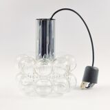 Mid-century bubble glass & chrome suspension by Helena Tynell for Limburg Germany 1960s