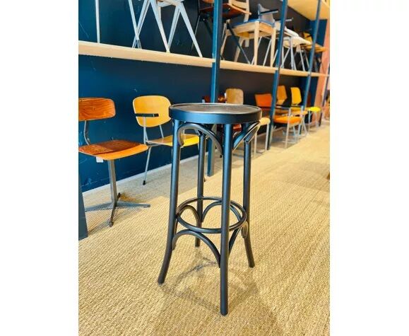 Set of 8 vintage wooden bar stools