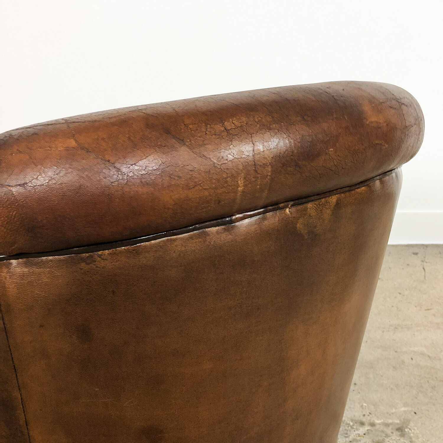 Vintage sheep leather club chair