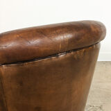 Vintage sheep leather club chair