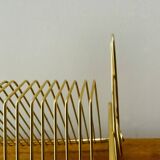 Vintage record holder in gold metal - for 50 vinyls