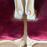 Pair of Louis XV style upholstered velvet armchairs