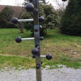 Portemanteau perroquet design des années 70 en métal chromé et bakelite
