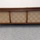 Scandinavian style three-seater sofa in teak, France circa 1950.