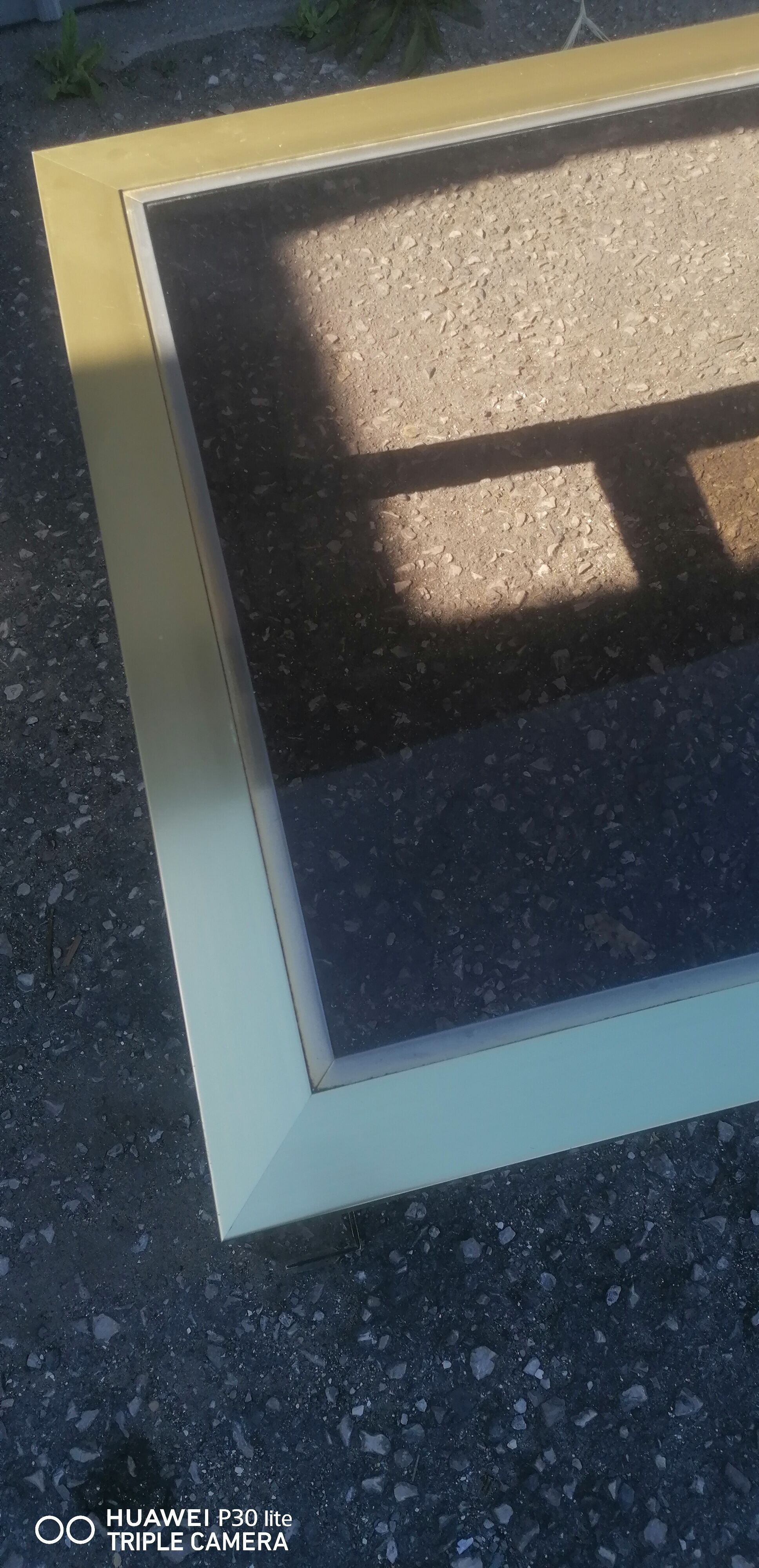 Vintage coffee table golden aluminum