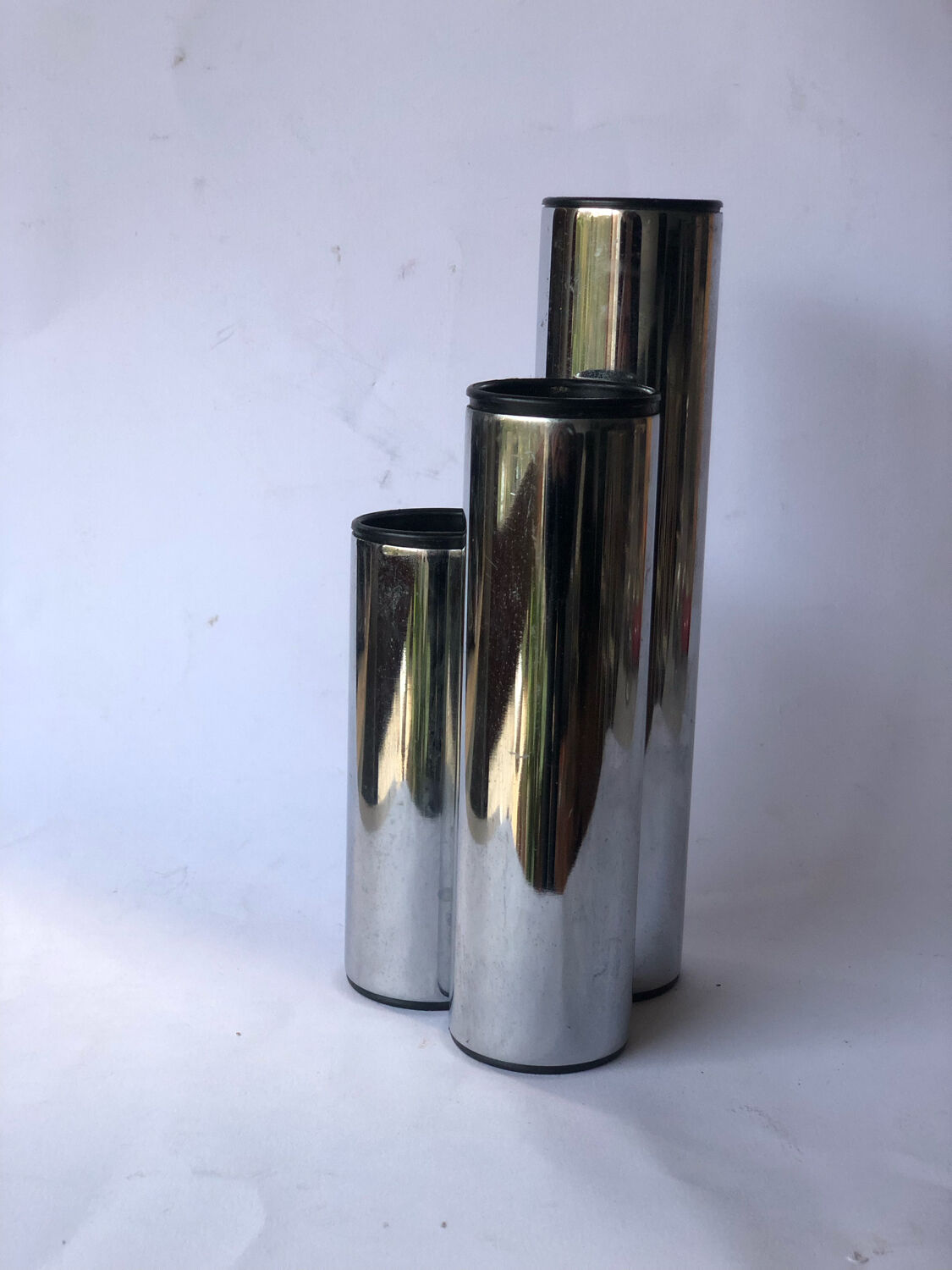 1970 metal triptych vase
