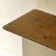 Vintage console in smoked glass and textured organic brown, 70s design.
