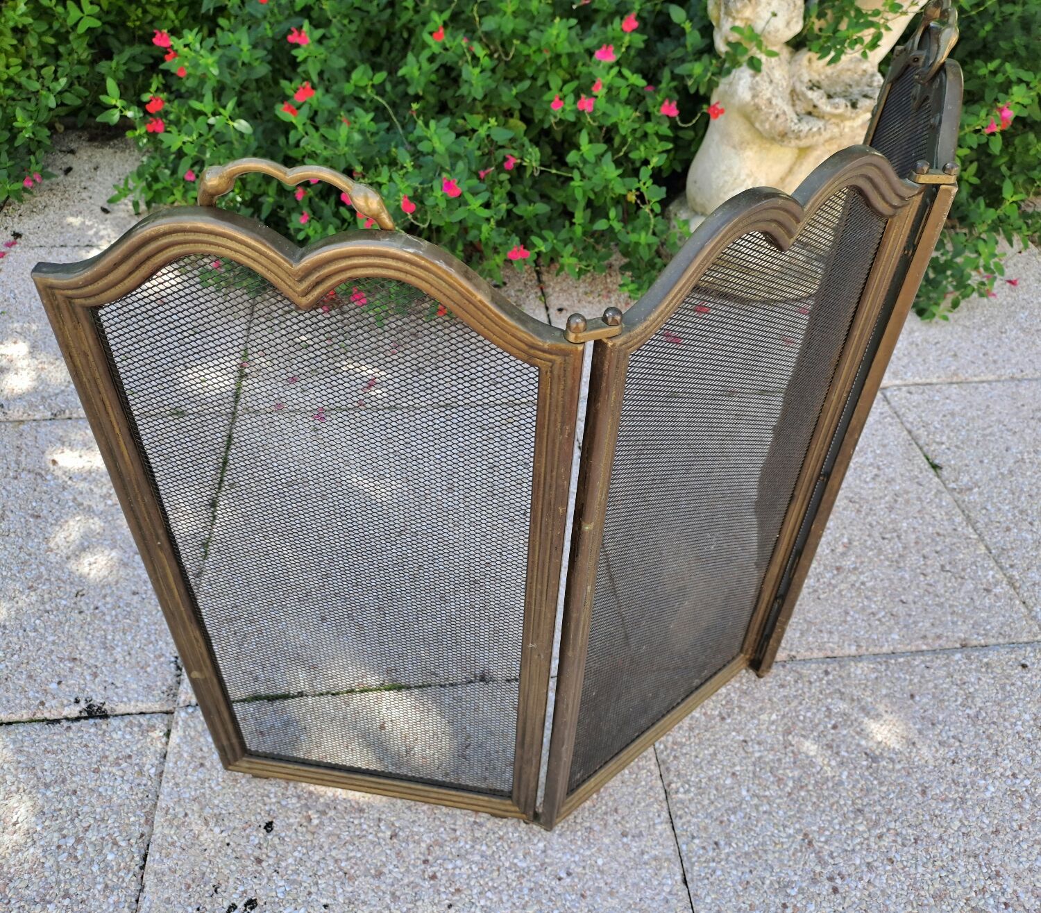 Brass fireplace screen