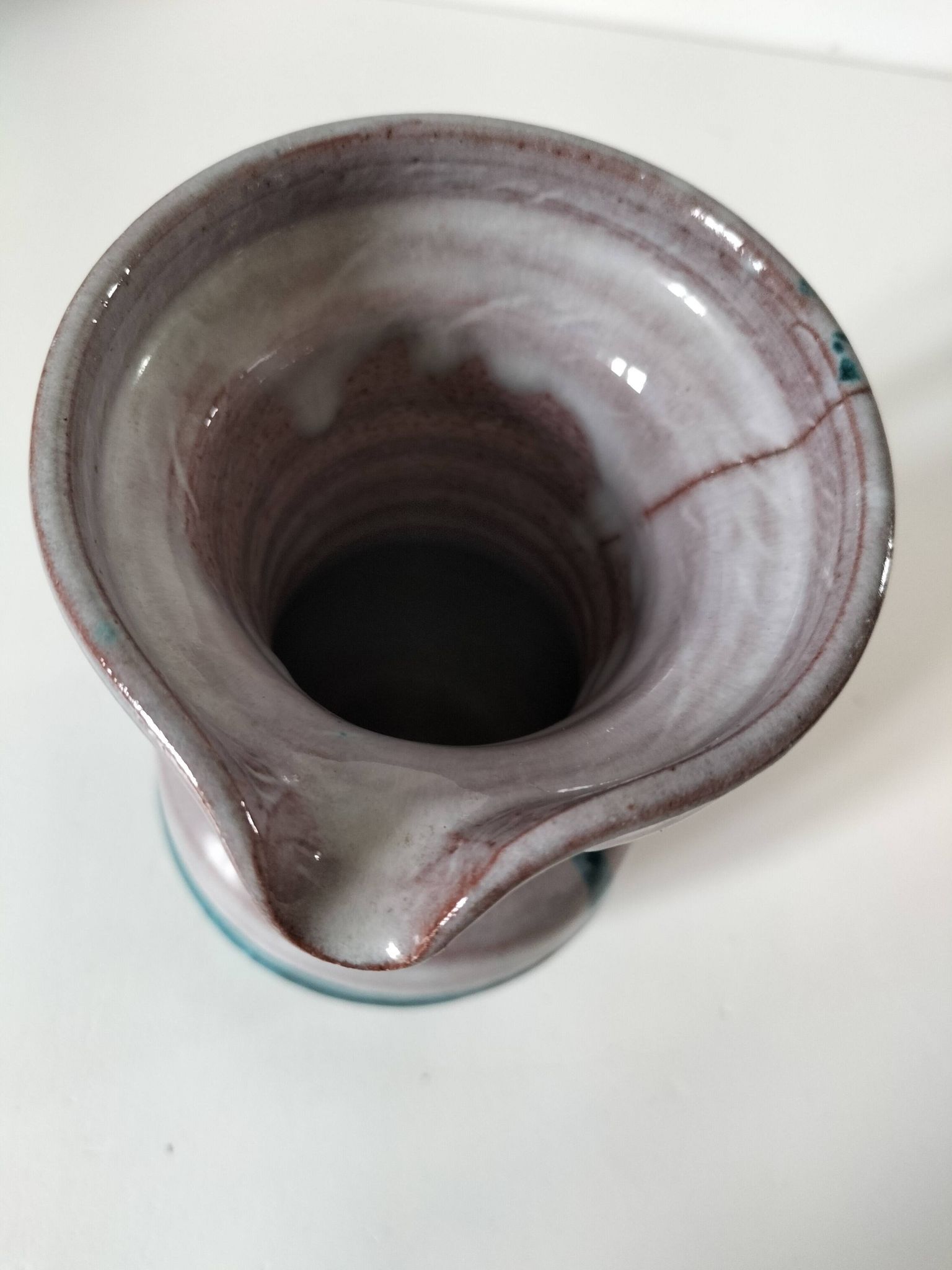Glazed ceramic pitcher by Pichet Accolay, circa 1955–1965.