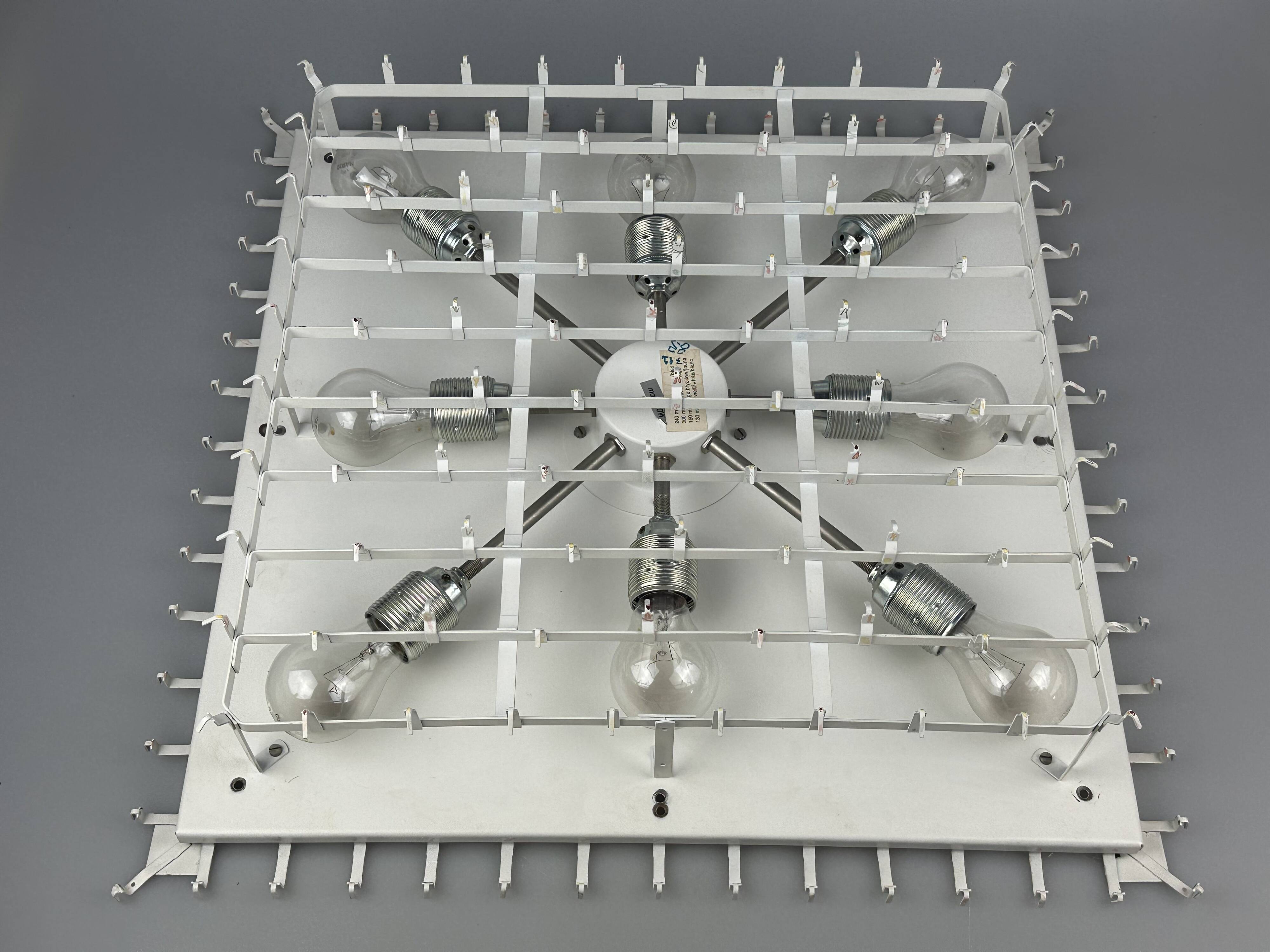 1960s/70s Chandelier Ceiling Lamp by Doria Leuchten Germany, Ice Glass