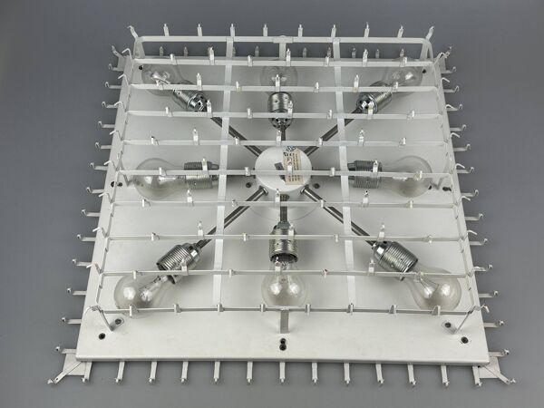 1960s/70s Chandelier Ceiling Lamp by Doria Leuchten Germany, Ice Glass