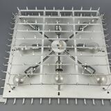 1960s/70s Chandelier Ceiling Lamp by Doria Leuchten Germany, Ice Glass