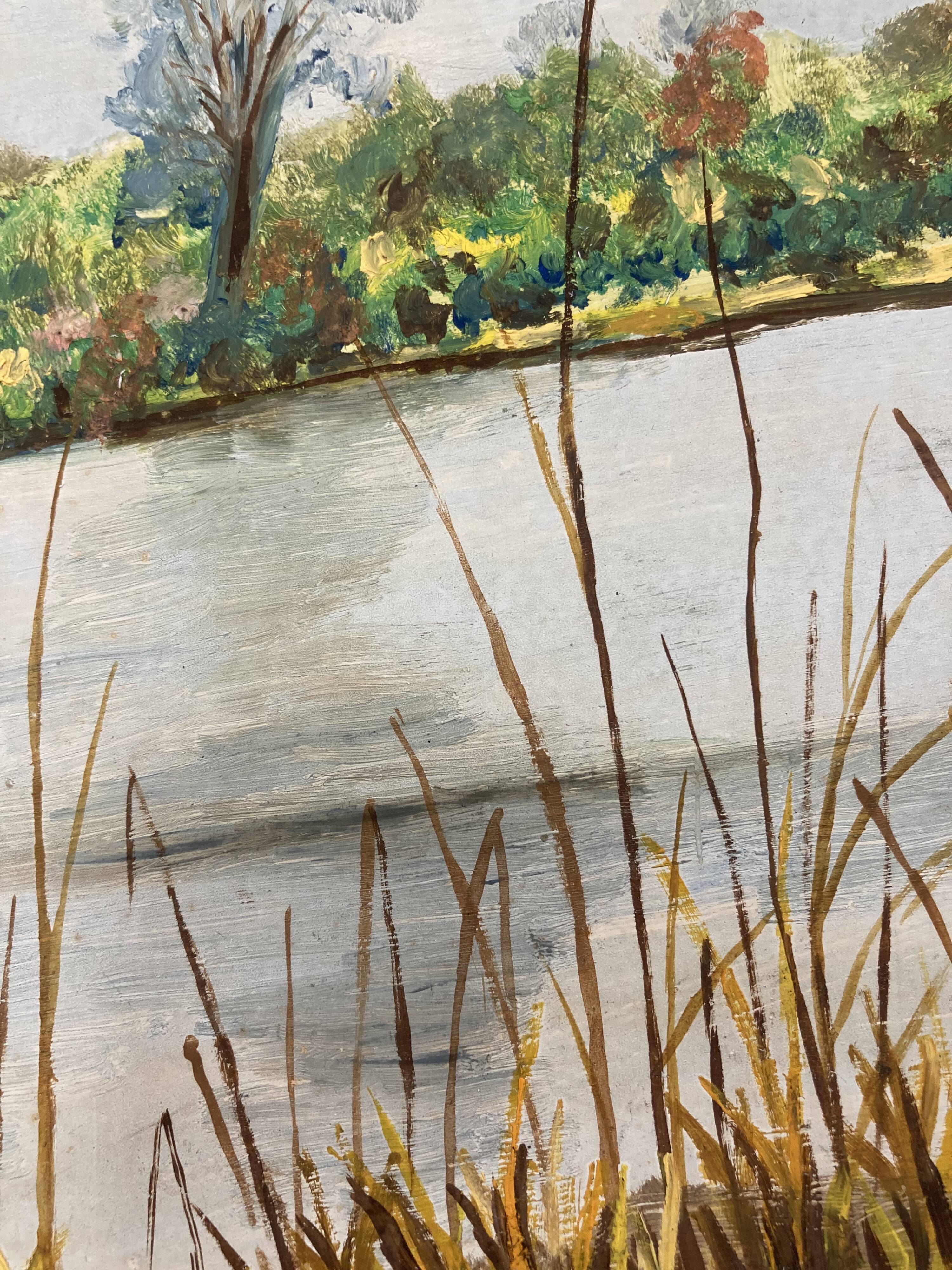 Oil on vintage cardboard