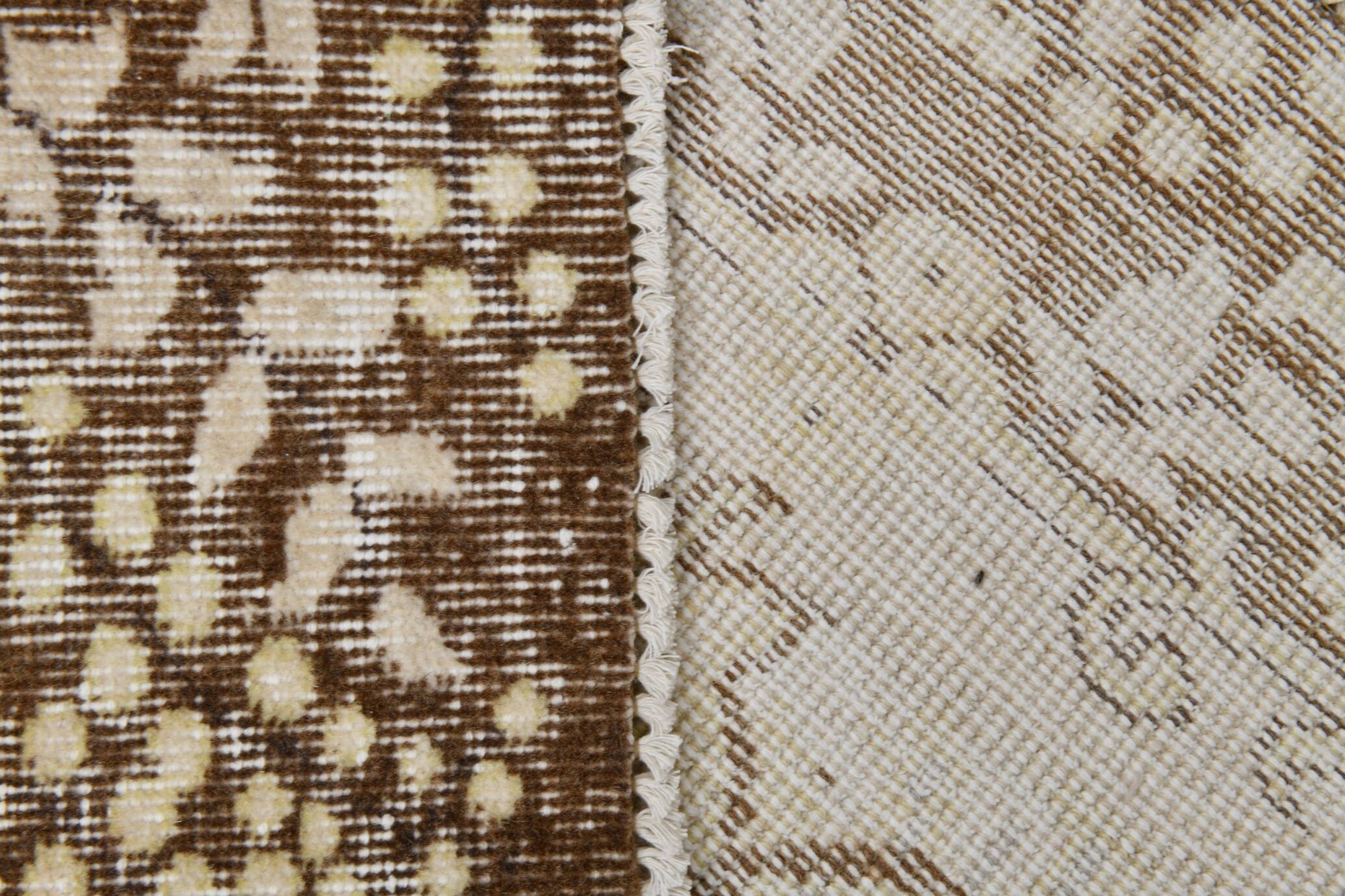 6x9 Vintage Ivory & Pastel Yellow Handmade Wool Persian Area Rug,169x259 Cm