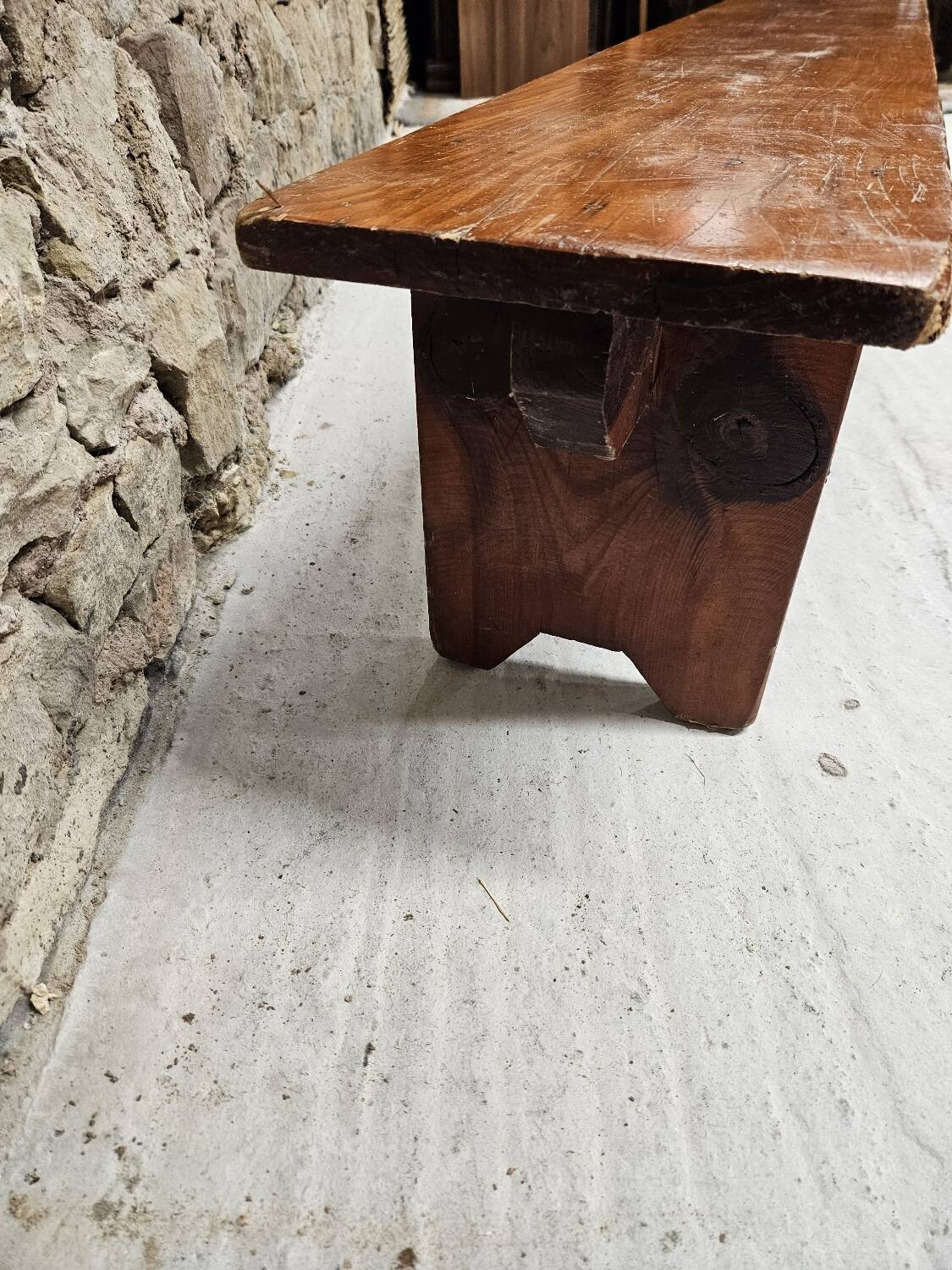 solid pine bench nursery school 1970 vintage