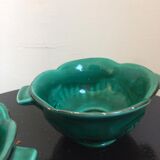 Pair of enamelled ceramic Vallauris cups