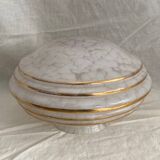 4 globes / white and gold lampshades / clichy glass