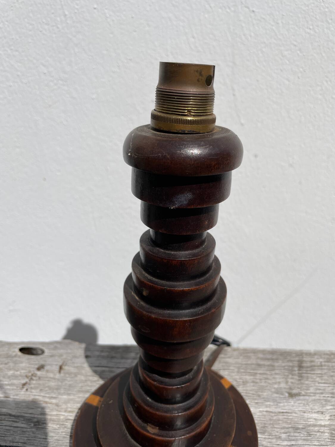 Art Deco Turned Wood Lamp Base