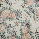 Coral red farmhouse floral rug 206x112cm