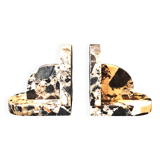 Pair of Art Deco Bookends in Black and White Breccia Marble