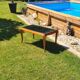 Coffee table exotic wood and glass 50s