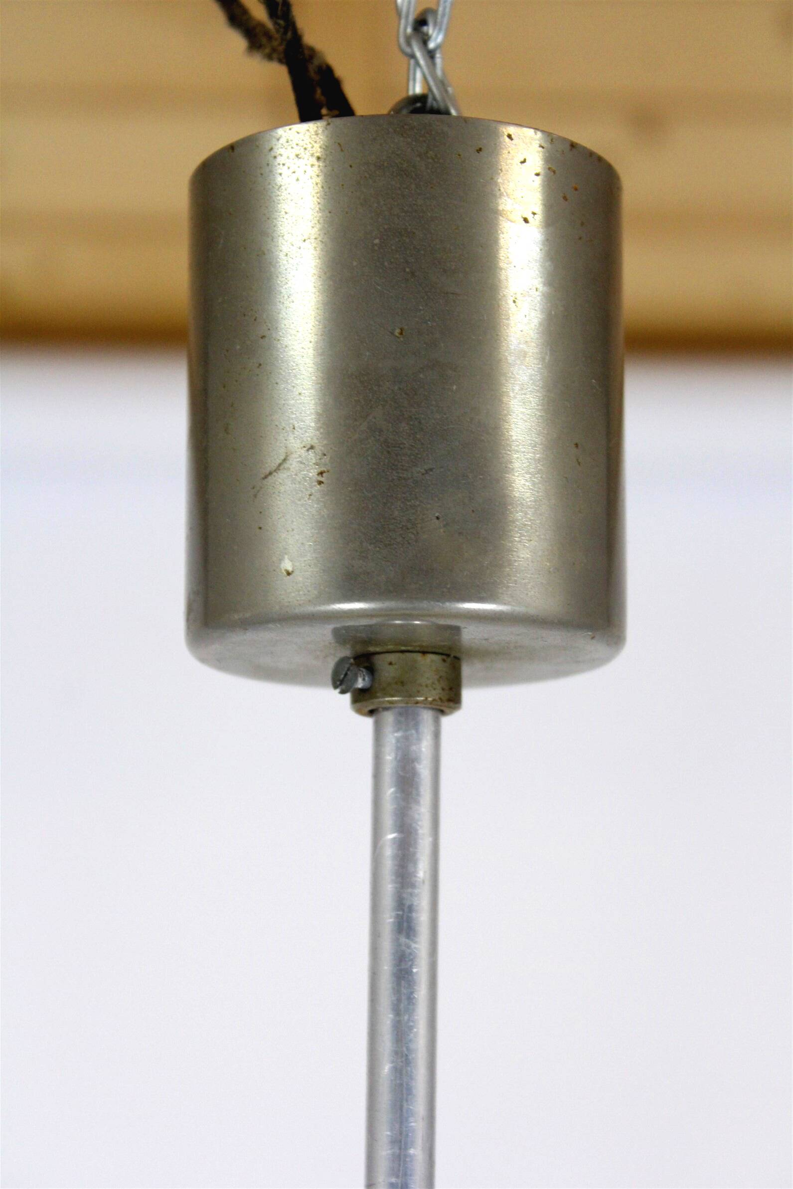 Large Vintage Czechoslovakian Opaline Glass Pendant Lights, 1970s, Set of 2