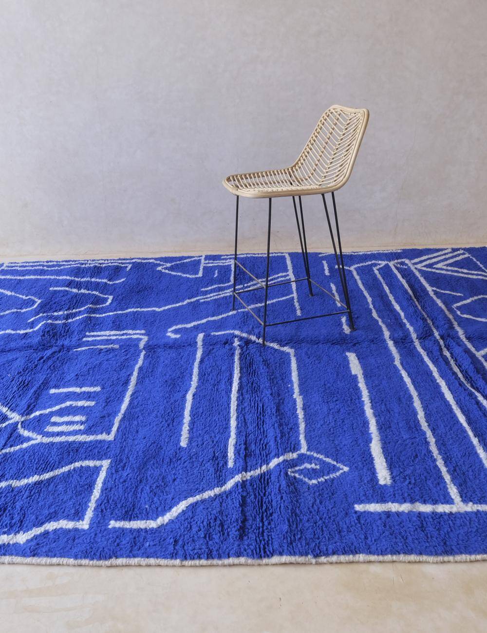 Tapis Bleu du Maroc - 303 x 246 cm
