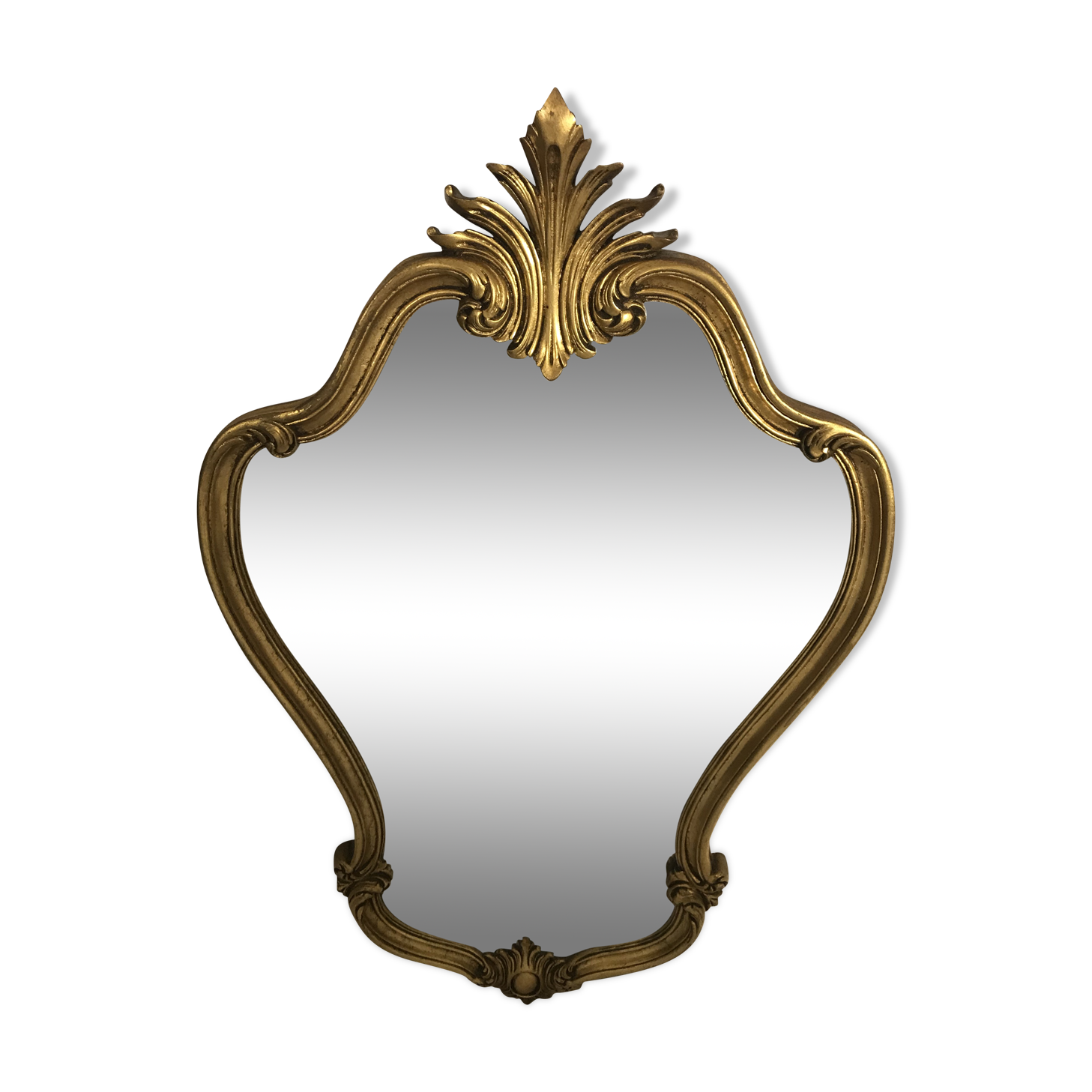 Miroir style baroque bois sculpté doré décoration vintage 45x70cm