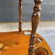 Round folding serving trolley with vintage bar marquetry on wheels, 1950s