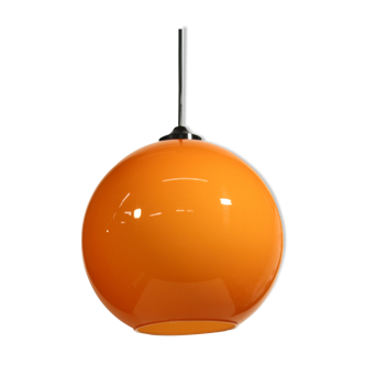 Vintage opaline orange pendant lamp Space Age