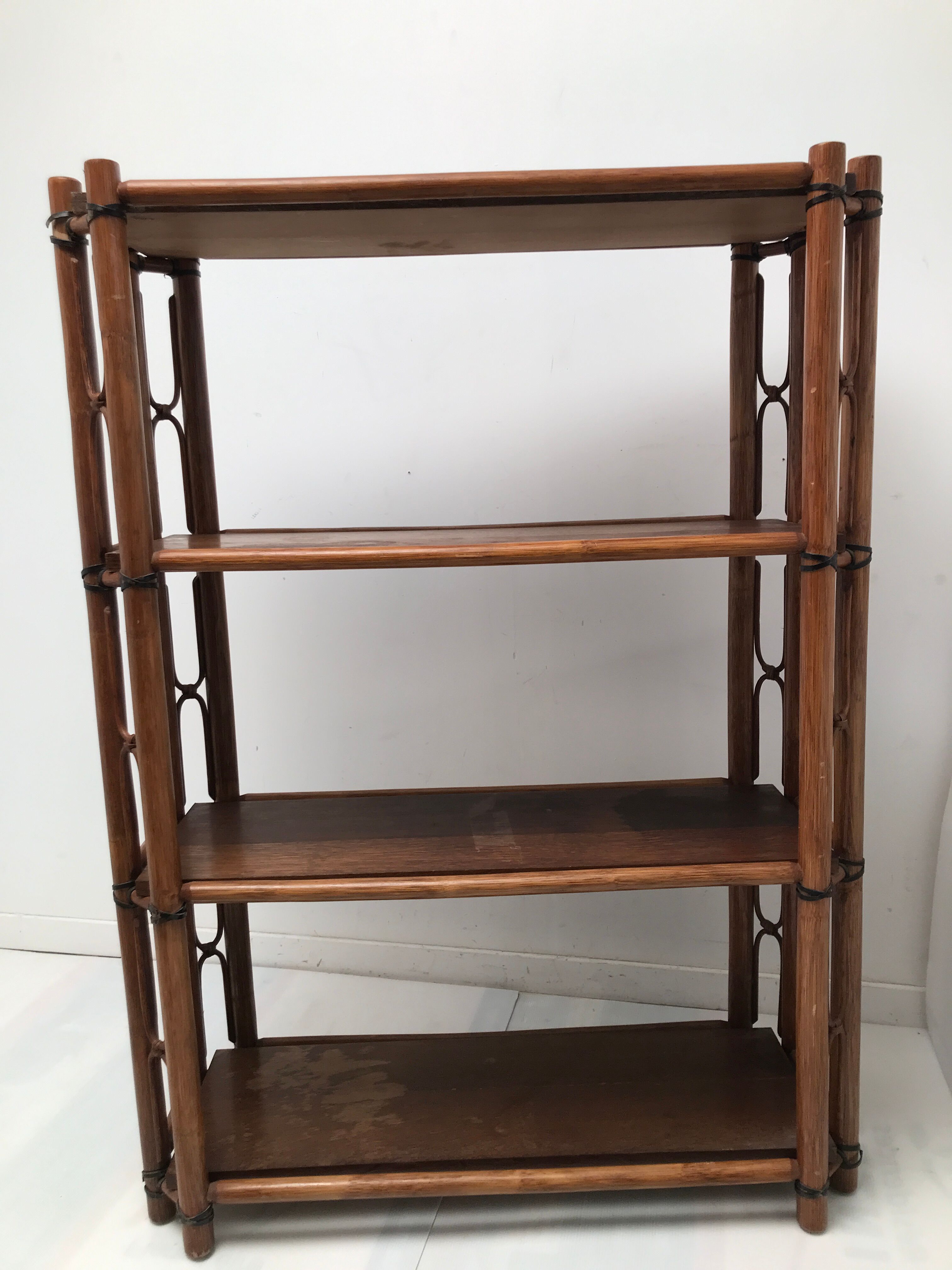 Bamboo and vintage leather storage