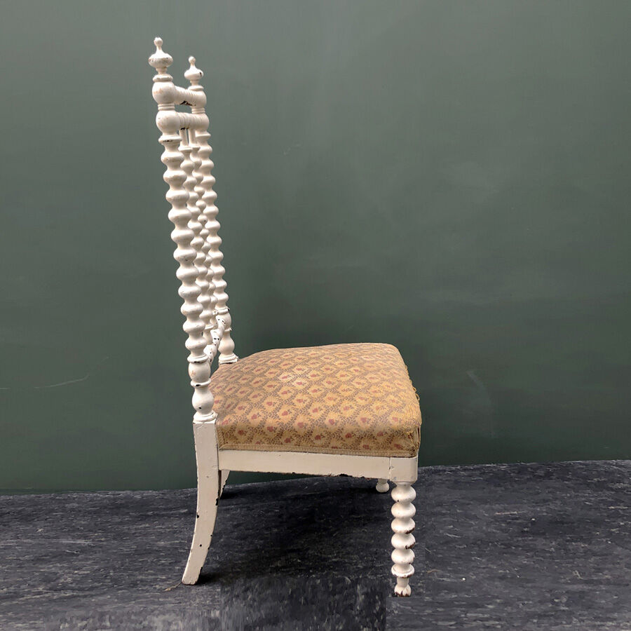 Old chair XIXth white wood