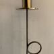 Swedish design candle holder in granite, metal and brass, 1980, height 39 cm