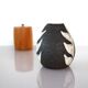 Vintage Danish pottery vase with graphic monochrome design and glazing from Helge Österberg