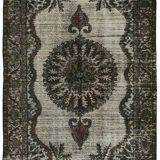 Hand-Knotted Vintage Turkish 1980s 175 cm x 302 cm Grey Rug