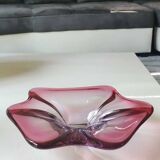 Vide poche forme florale libre. Aux tons roses. Style Murano. Diam 24 cm