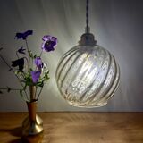 Vintage amber glass globe pendant light
