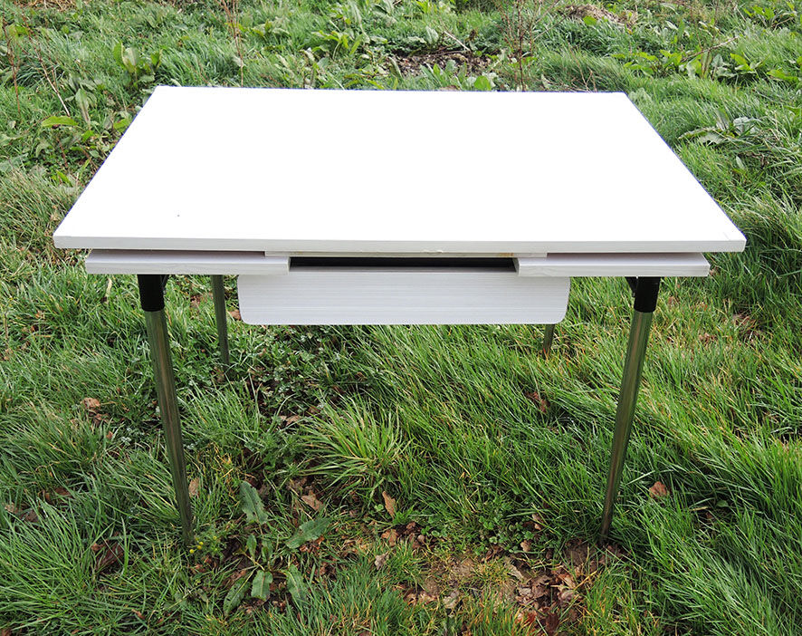 Old Formica Table & 3 Matching Seats