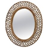 1960s Italian design bamboo mirror