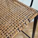 Bar stool in steel and braided wicker, design of the 50s, 92 cm