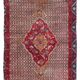 Traditional red medallion runner rug long handmade oriental wool carpet - 135x285cm