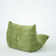 Togo Armchair and Pouf in Fresh green Corduroy