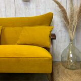 Yellow velvet sofa