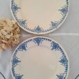 6 assiettes plates anciennes dépareillées terre de fer