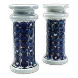 Pair of earthenware candlesticks from the Tenera series by Grete Helland-Hansen for Royal Copenhagen