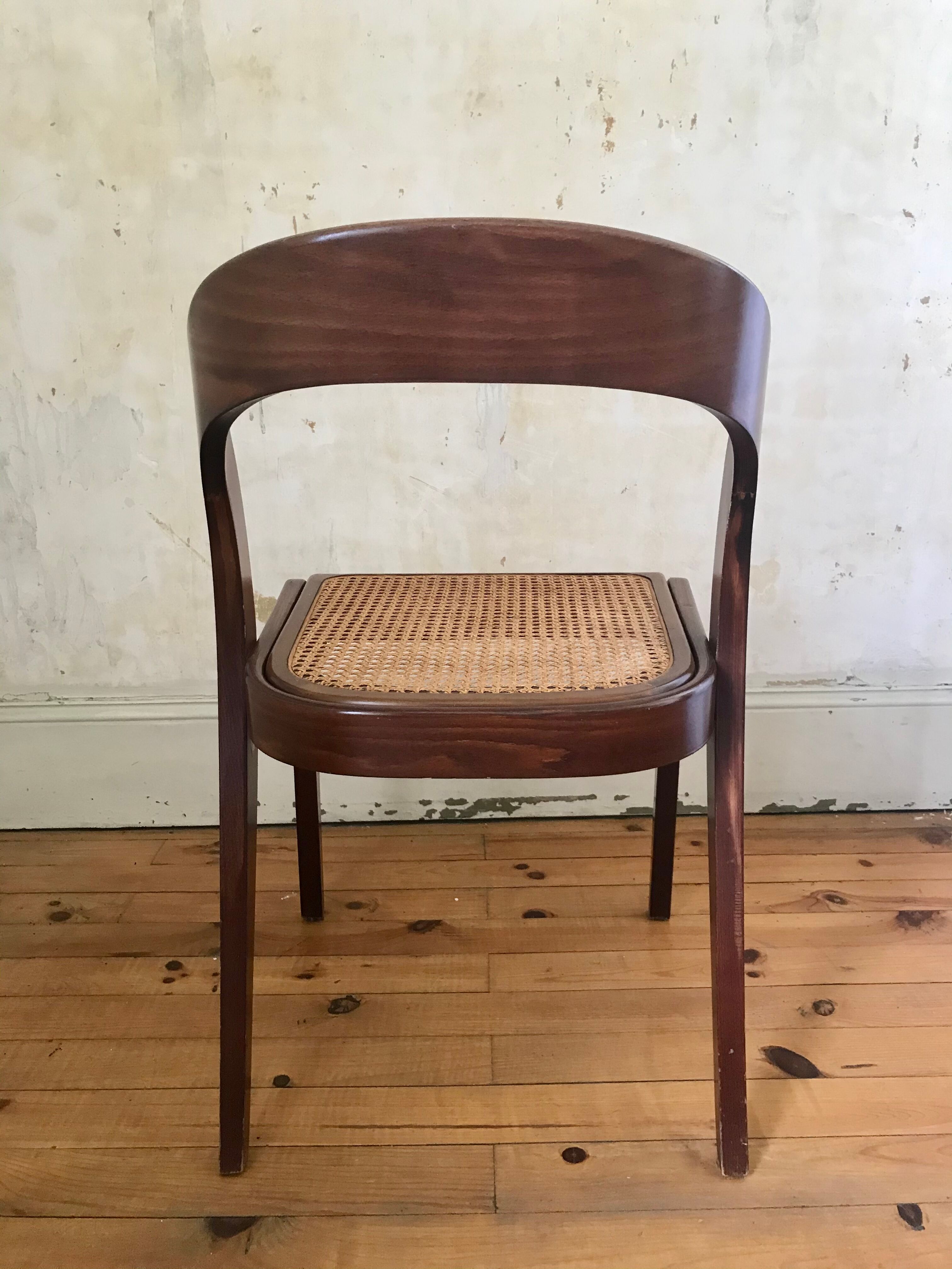 Chaises Gondoles assise cannage par Baumann 1970
