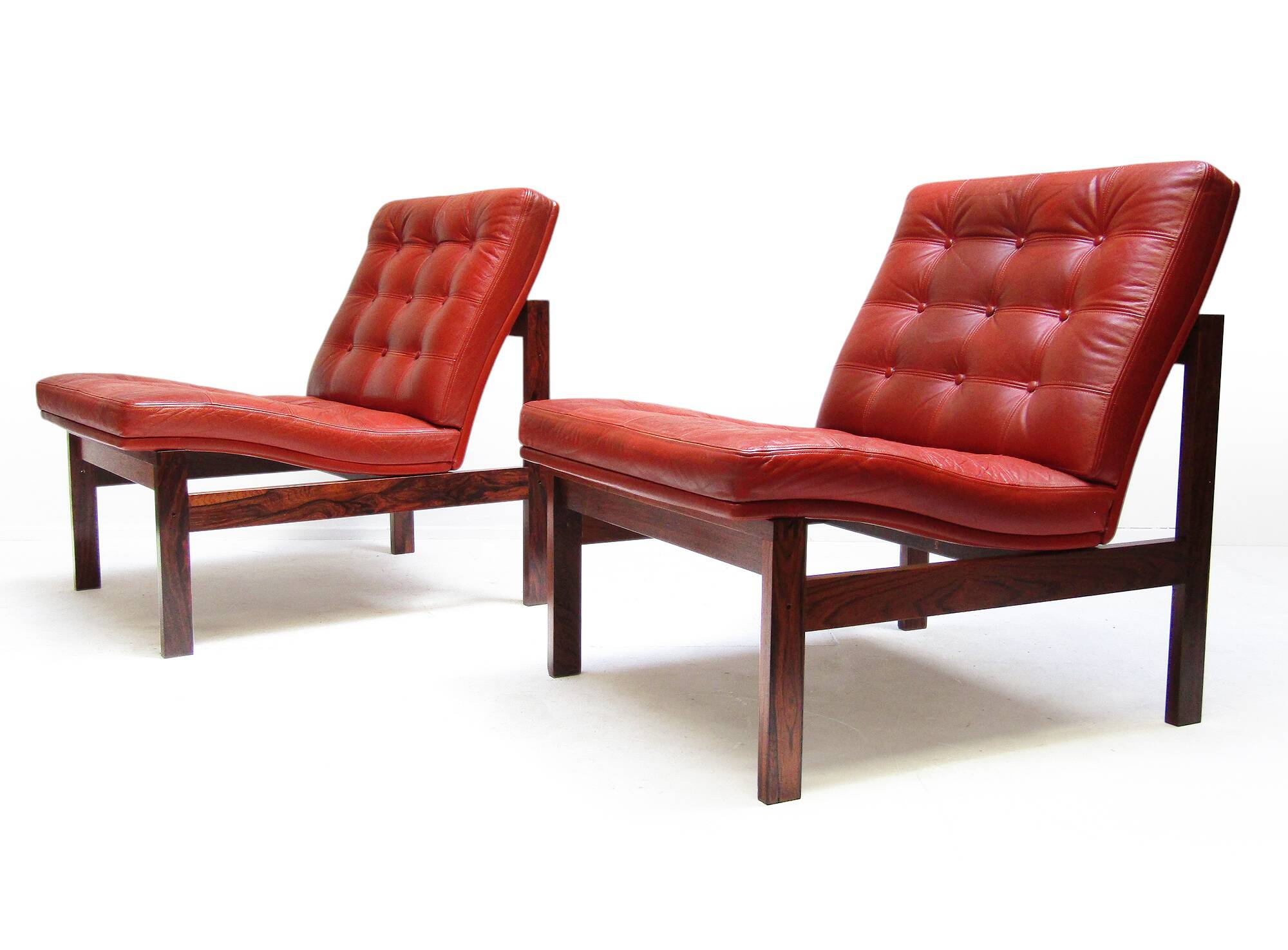 Two Danish Rosewood Lounge Chairs by Ole Knudsen For France & Son